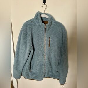 Girlfriend Collective, Blue Zip Up Fleece, Size M